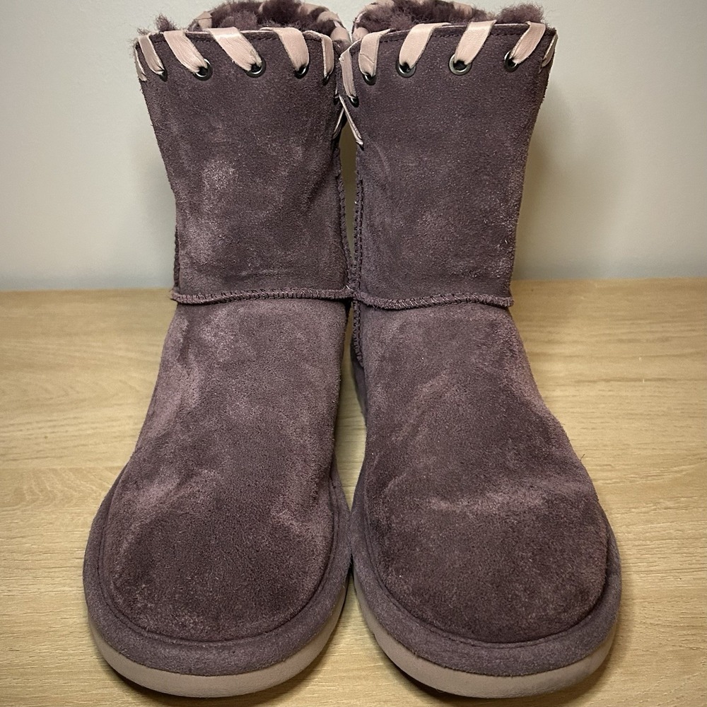 UGG Adidah Boots in Port Suede with Pink‎ Leather Ribbon Detailing
